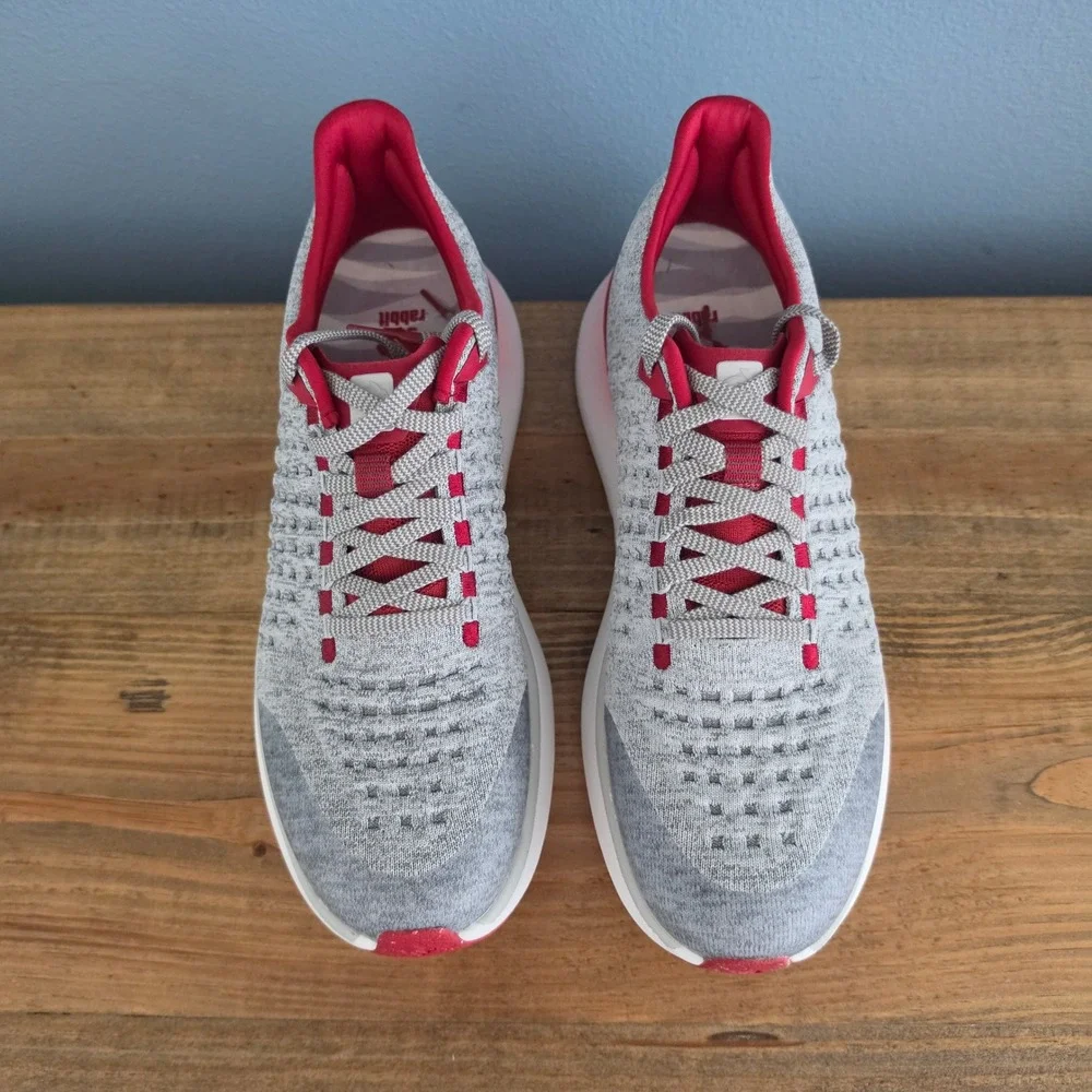 Rabbit Mens Dream Chaser Running Shoes Scarlet Sage Grey Knit‎ RMSDC-650 Size 11